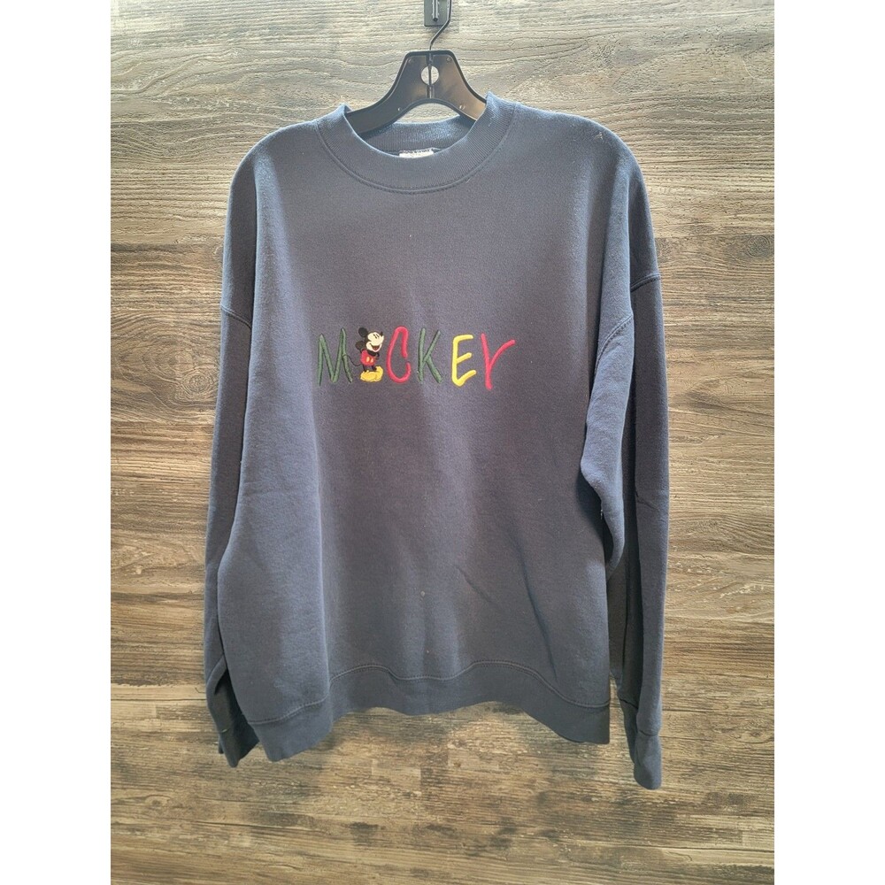 Vintage 90’s Disney Mickey & Co Crewneck 'Mickey' Sweatshirt Navy Size XL